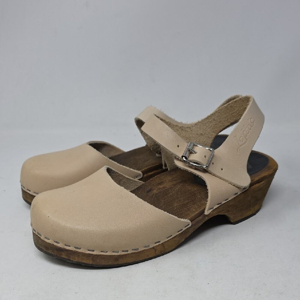 Lotta From Stockholm Cream Leather Clogs Women's Size 38